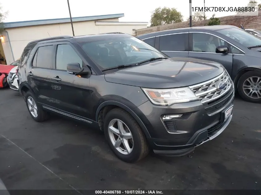 2018 Ford Explorer Xlt VIN: 1FM5K7D8XJGA88830 Lot: 40486788