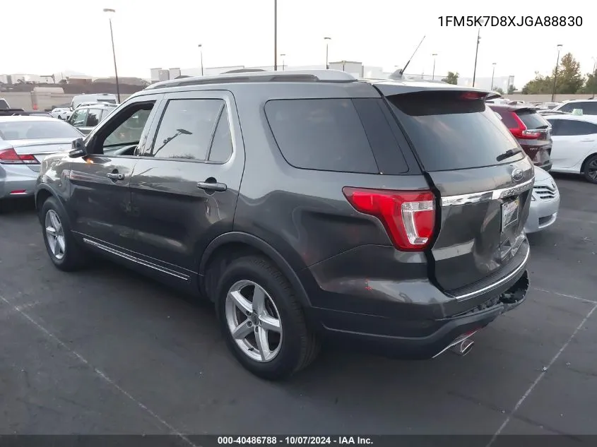 2018 Ford Explorer Xlt VIN: 1FM5K7D8XJGA88830 Lot: 40486788