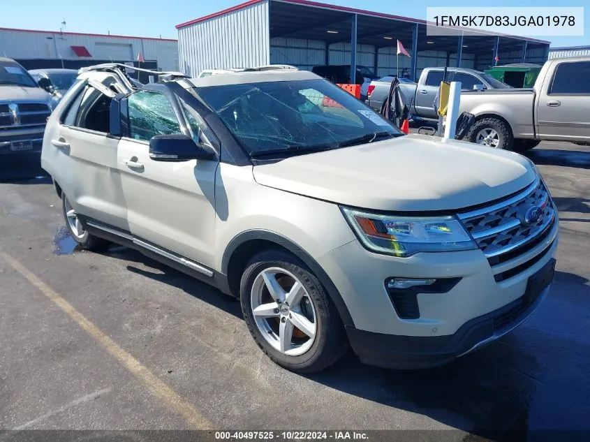 2018 Ford Explorer Xlt VIN: 1FM5K7D83JGA01978 Lot: 40497525