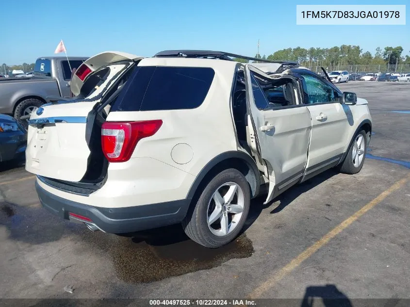 2018 Ford Explorer Xlt VIN: 1FM5K7D83JGA01978 Lot: 40497525