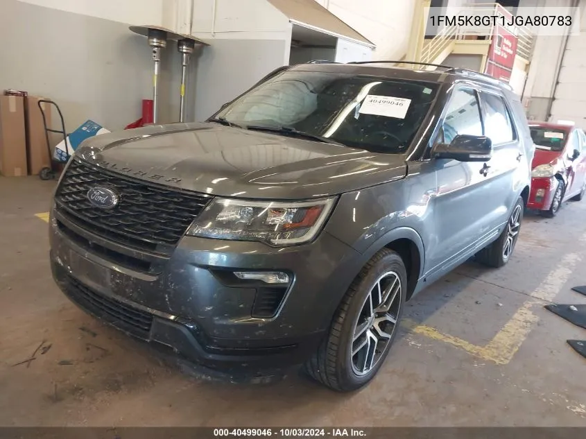 2018 Ford Explorer Sport VIN: 1FM5K8GT1JGA80783 Lot: 40499046