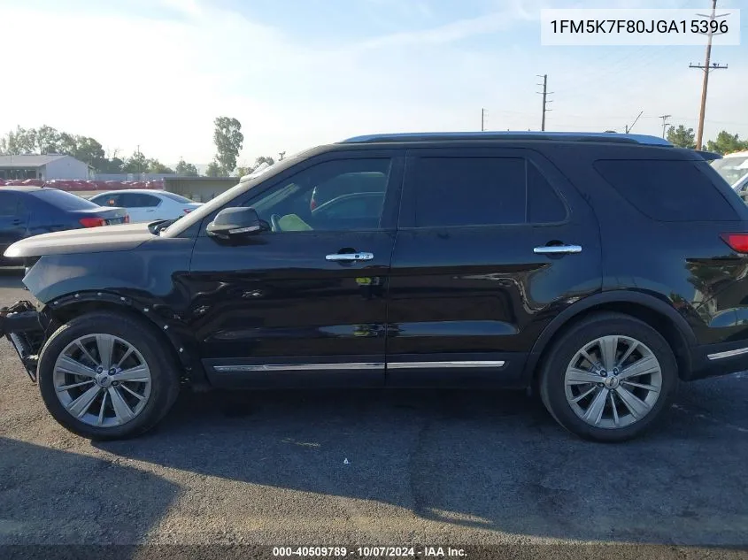 2018 Ford Explorer Limited VIN: 1FM5K7F80JGA15396 Lot: 40509789