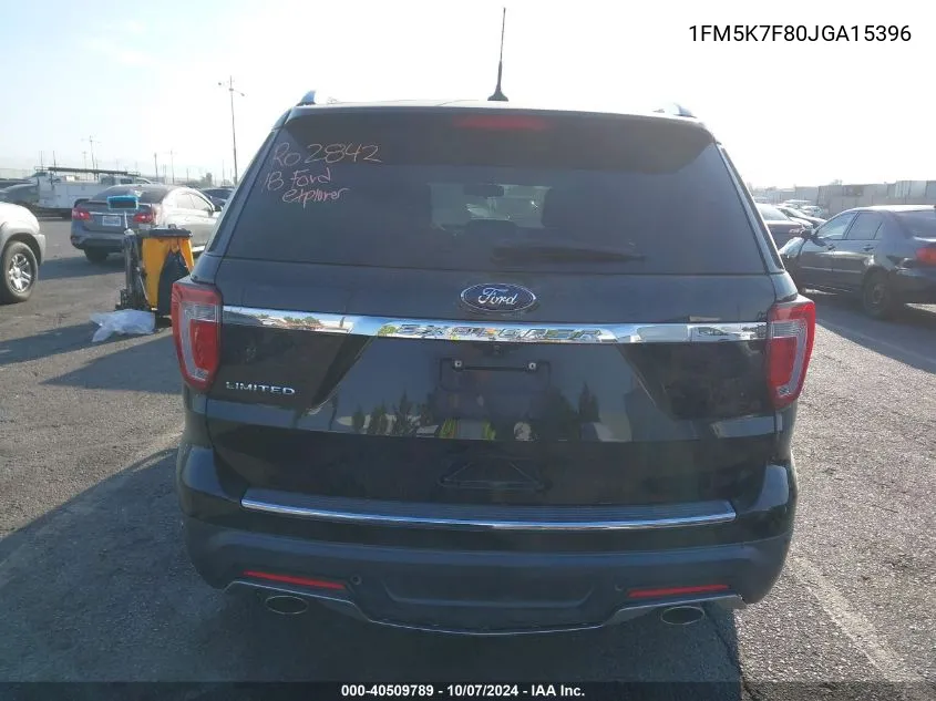 2018 Ford Explorer Limited VIN: 1FM5K7F80JGA15396 Lot: 40509789