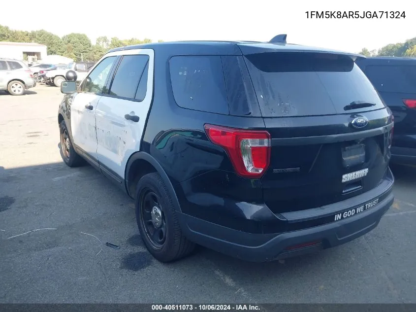 2018 Ford Explorer Police Interceptor VIN: 1FM5K8AR5JGA71324 Lot: 40511073