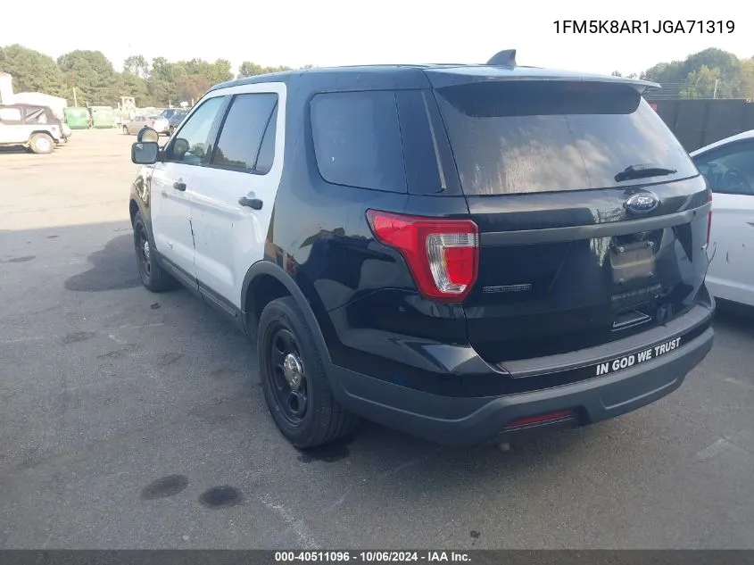 2018 Ford Explorer Police Interceptor VIN: 1FM5K8AR1JGA71319 Lot: 40511096