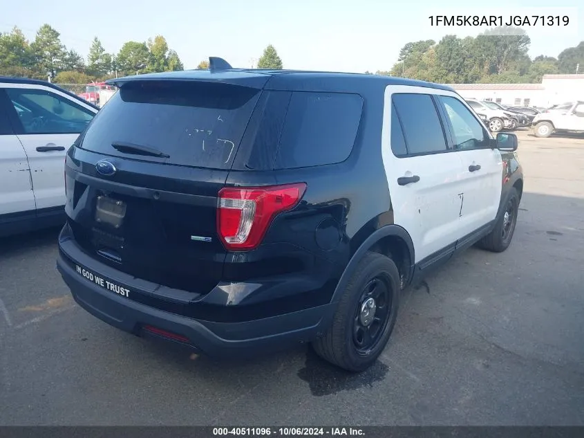 2018 Ford Explorer Police Interceptor VIN: 1FM5K8AR1JGA71319 Lot: 40511096