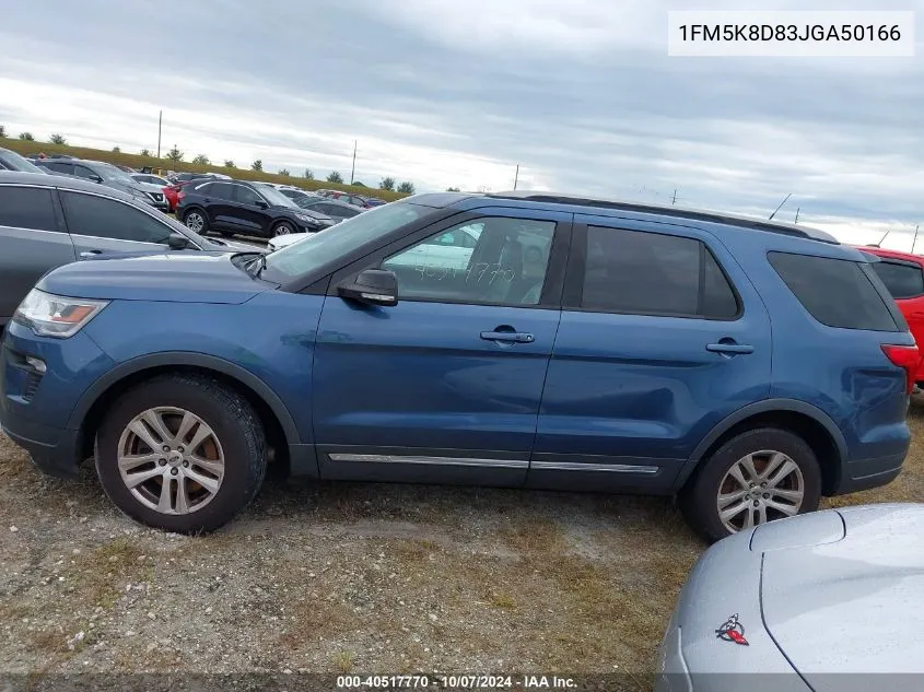 2018 Ford Explorer Xlt VIN: 1FM5K8D83JGA50166 Lot: 40517770