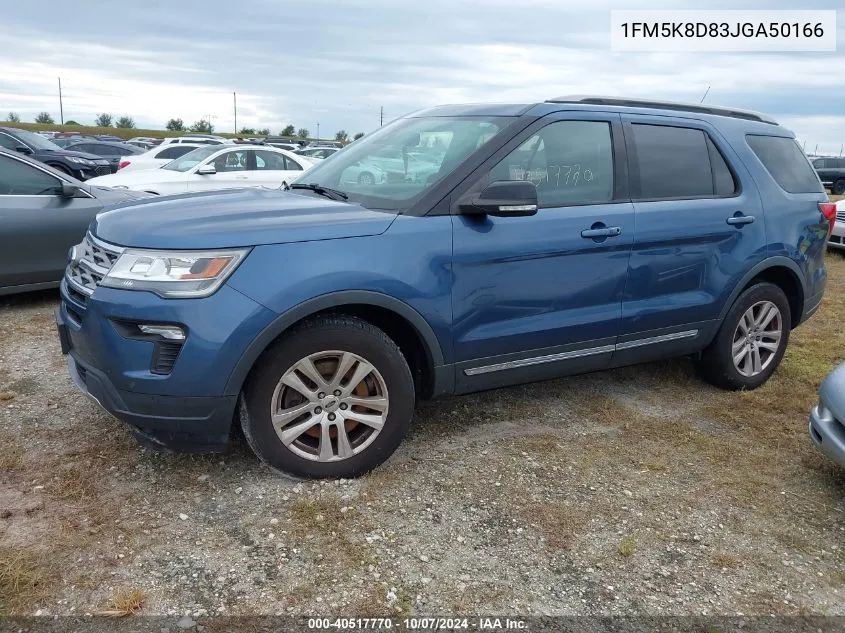 2018 Ford Explorer Xlt VIN: 1FM5K8D83JGA50166 Lot: 40517770