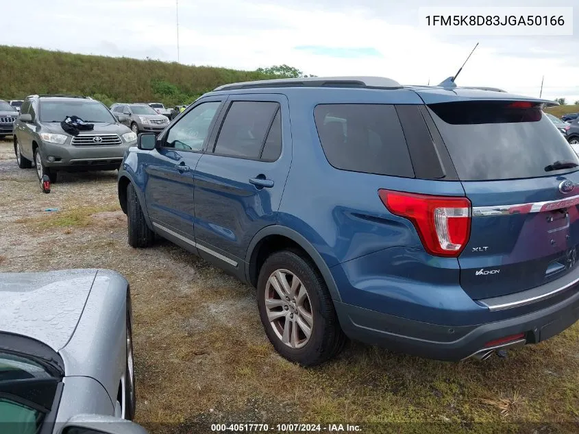 2018 Ford Explorer Xlt VIN: 1FM5K8D83JGA50166 Lot: 40517770