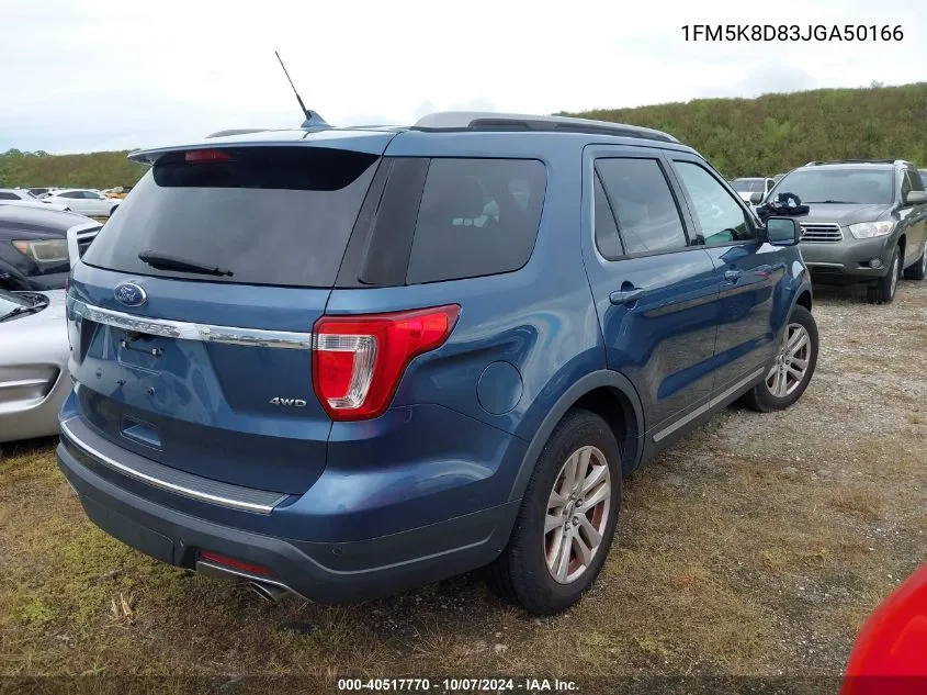 2018 Ford Explorer Xlt VIN: 1FM5K8D83JGA50166 Lot: 40517770