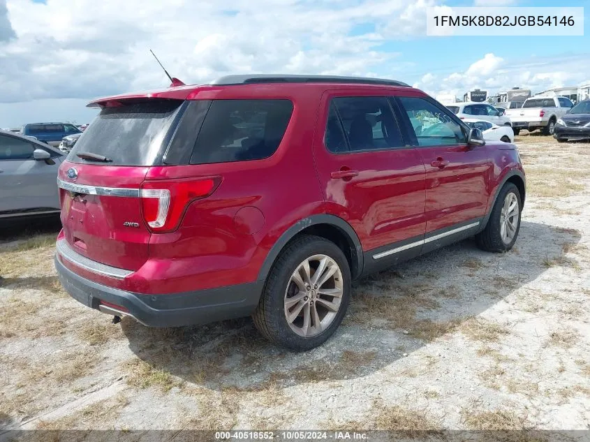 2018 Ford Explorer Xlt VIN: 1FM5K8D82JGB54146 Lot: 40518552