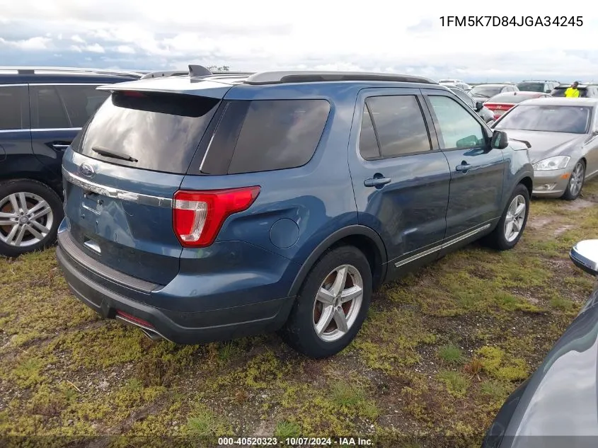 2018 Ford Explorer Xlt VIN: 1FM5K7D84JGA34245 Lot: 40520323