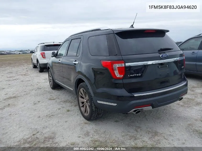 2018 Ford Explorer Limited VIN: 1FM5K8F83JGA94620 Lot: 40522242