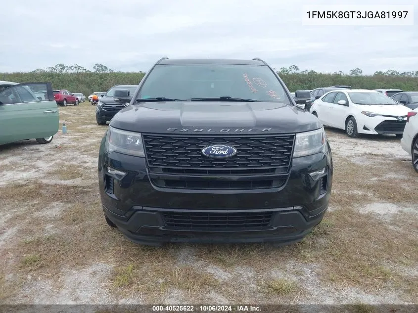 2018 Ford Explorer Sport VIN: 1FM5K8GT3JGA81997 Lot: 40525622