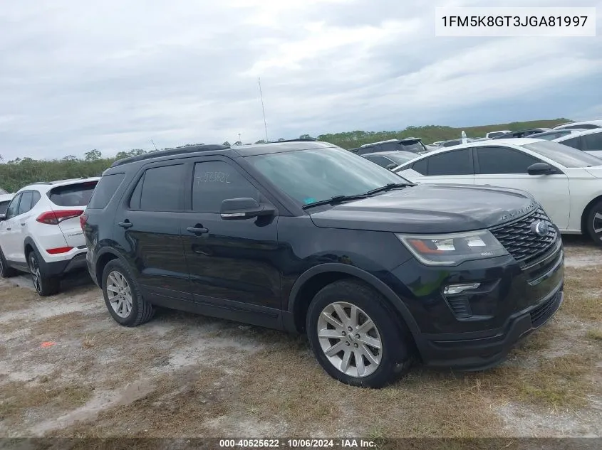 2018 Ford Explorer Sport VIN: 1FM5K8GT3JGA81997 Lot: 40525622