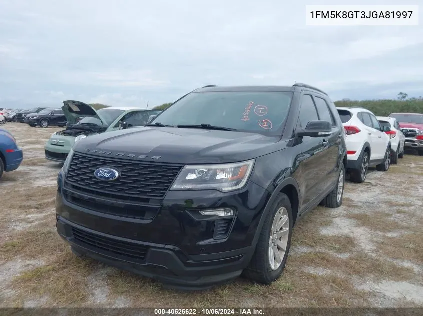 2018 Ford Explorer Sport VIN: 1FM5K8GT3JGA81997 Lot: 40525622