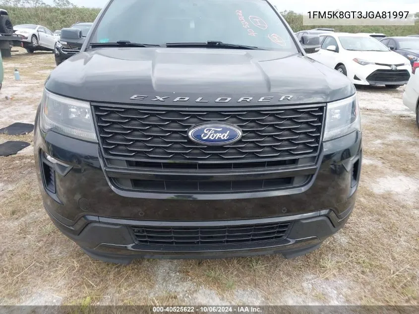 2018 Ford Explorer Sport VIN: 1FM5K8GT3JGA81997 Lot: 40525622