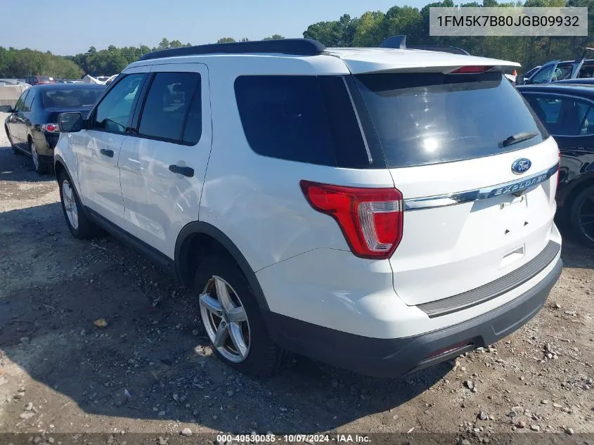 2018 Ford Explorer VIN: 1FM5K7B80JGB09932 Lot: 40530035