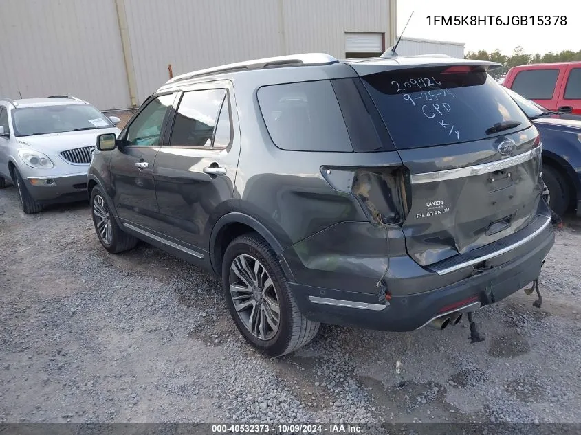 2018 Ford Explorer Platinum VIN: 1FM5K8HT6JGB15378 Lot: 40532373