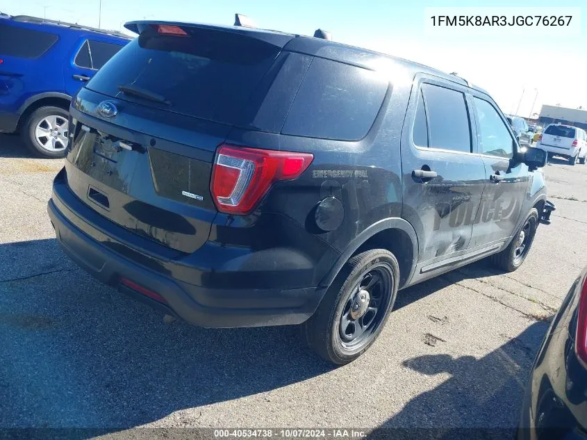 2018 Ford Explorer Police Interceptor VIN: 1FM5K8AR3JGC76267 Lot: 40534738