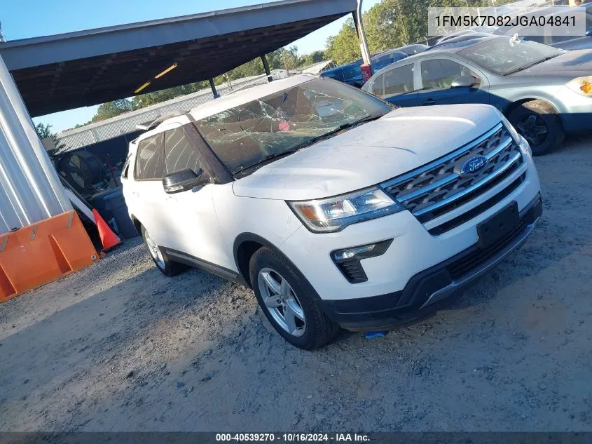 2018 Ford Explorer Xlt VIN: 1FM5K7D82JGA04841 Lot: 40539270