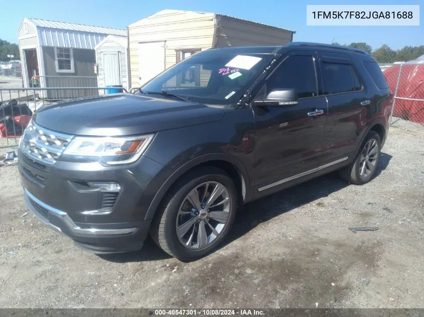 2018 Ford Explorer Limited VIN: 1FM5K7F82JGA81688 Lot: 40547301