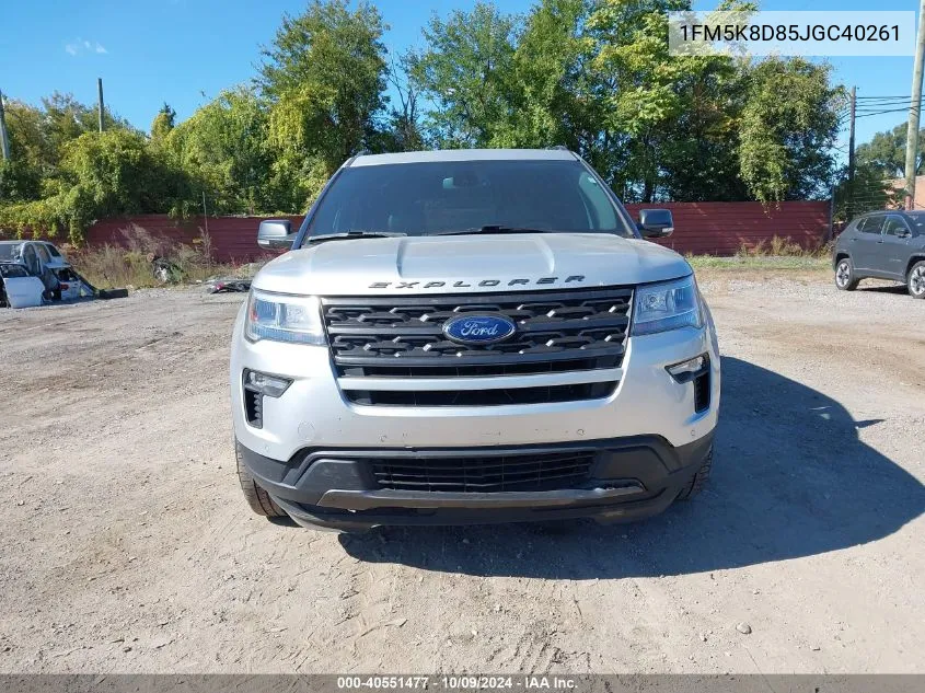 1FM5K8D85JGC40261 2018 Ford Explorer Xlt