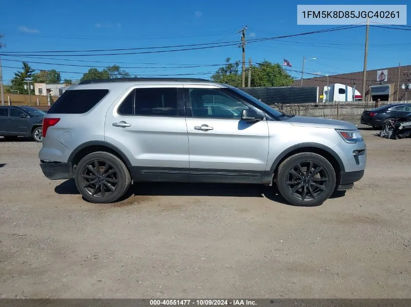 2018 Ford Explorer Xlt VIN: 1FM5K8D85JGC40261 Lot: 40551477