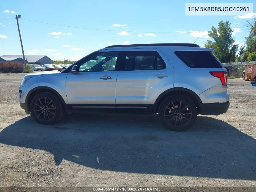 2018 Ford Explorer Xlt VIN: 1FM5K8D85JGC40261 Lot: 40551477