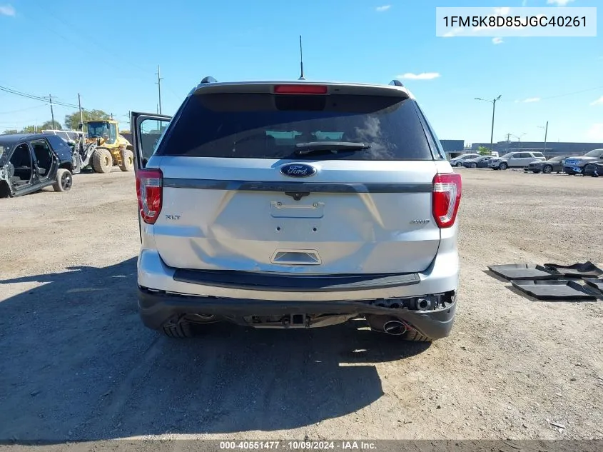 2018 Ford Explorer Xlt VIN: 1FM5K8D85JGC40261 Lot: 40551477