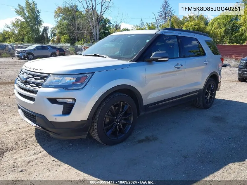 2018 Ford Explorer Xlt VIN: 1FM5K8D85JGC40261 Lot: 40551477