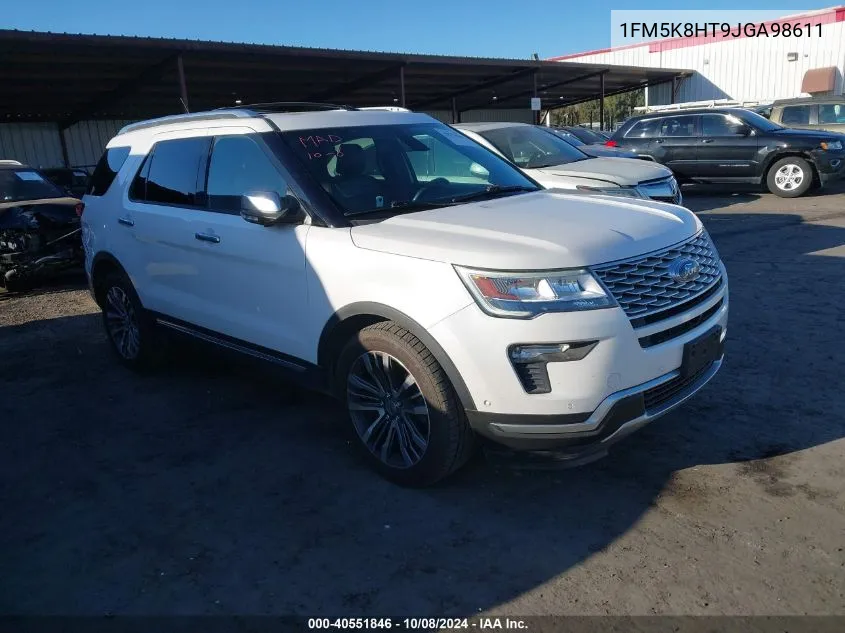 1FM5K8HT9JGA98611 2018 Ford Explorer Platinum