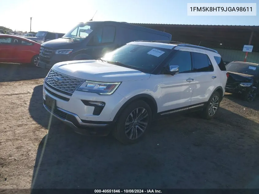 1FM5K8HT9JGA98611 2018 Ford Explorer Platinum