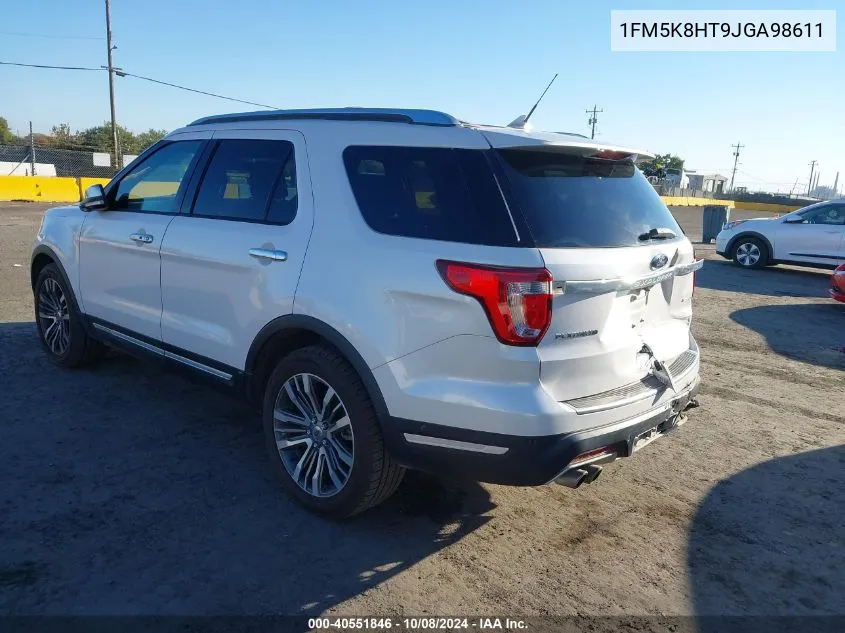 1FM5K8HT9JGA98611 2018 Ford Explorer Platinum