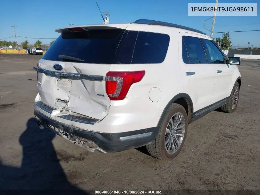 1FM5K8HT9JGA98611 2018 Ford Explorer Platinum