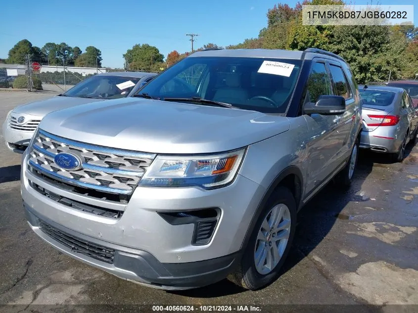 2018 Ford Explorer Xlt VIN: 1FM5K8D87JGB60282 Lot: 40560624