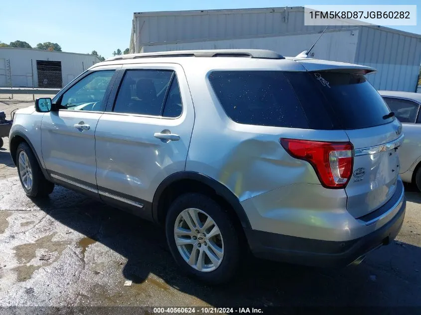 2018 Ford Explorer Xlt VIN: 1FM5K8D87JGB60282 Lot: 40560624