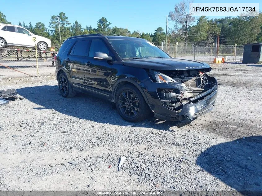 2018 Ford Explorer Xlt VIN: 1FM5K7D83JGA17534 Lot: 40563554