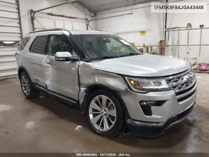 2018 Ford Explorer Limited VIN: 1FM5K8F84JGA43448 Lot: 40563584