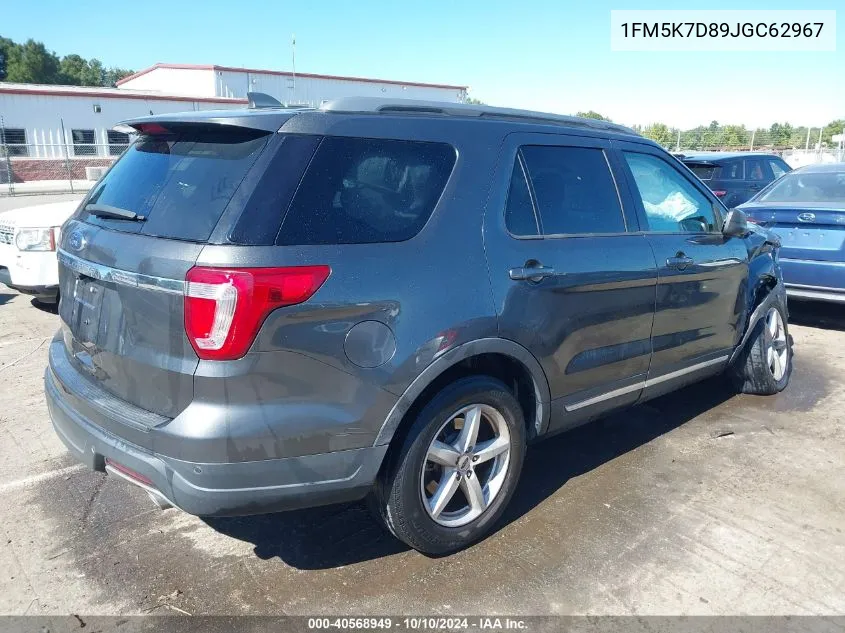 2018 Ford Explorer Xlt VIN: 1FM5K7D89JGC62967 Lot: 40568949