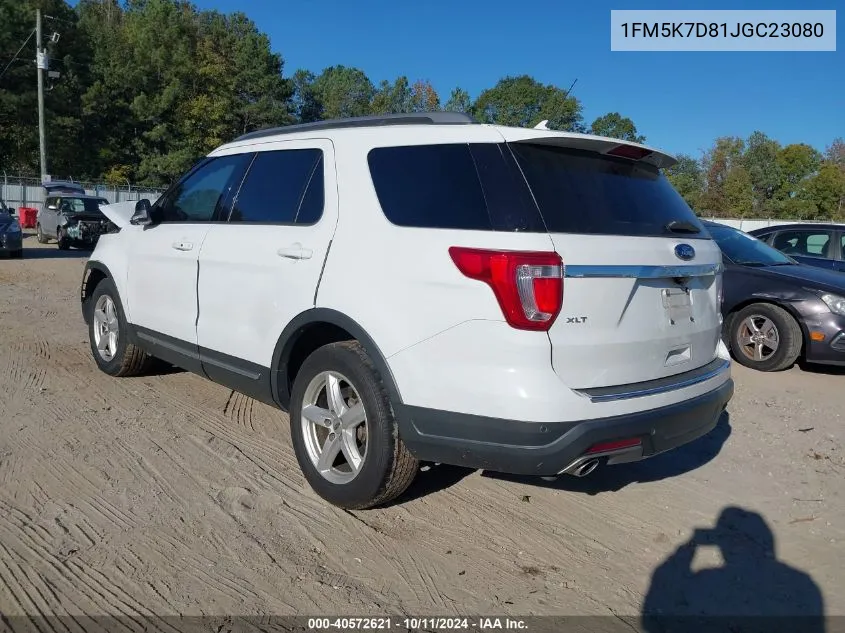 2018 Ford Explorer Xlt VIN: 1FM5K7D81JGC23080 Lot: 40572621