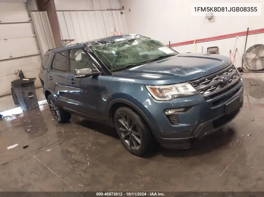 2018 Ford Explorer Xlt VIN: 1FM5K8D81JGB08355 Lot: 40573012