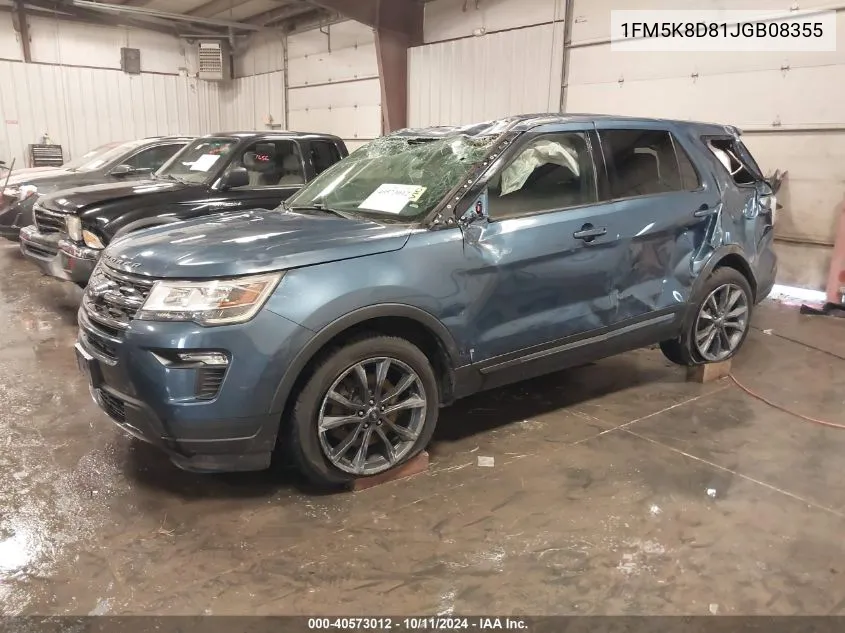 2018 Ford Explorer Xlt VIN: 1FM5K8D81JGB08355 Lot: 40573012