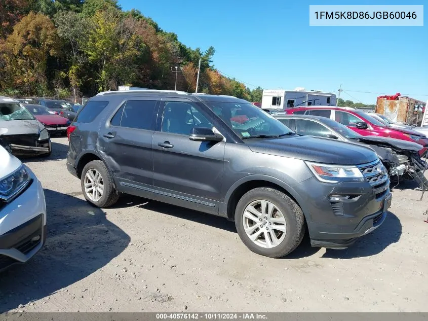 2018 Ford Explorer Xlt VIN: 1FM5K8D86JGB60046 Lot: 40576142