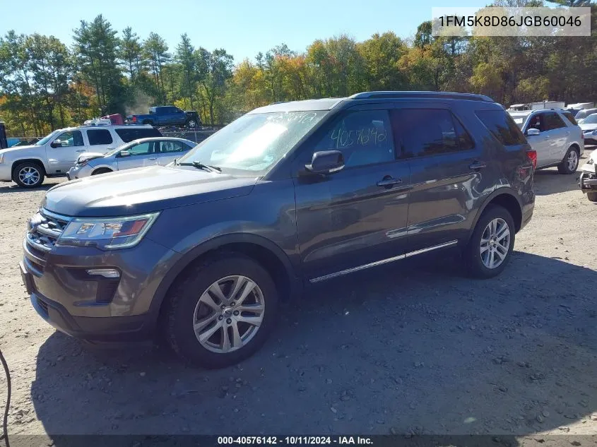 2018 Ford Explorer Xlt VIN: 1FM5K8D86JGB60046 Lot: 40576142