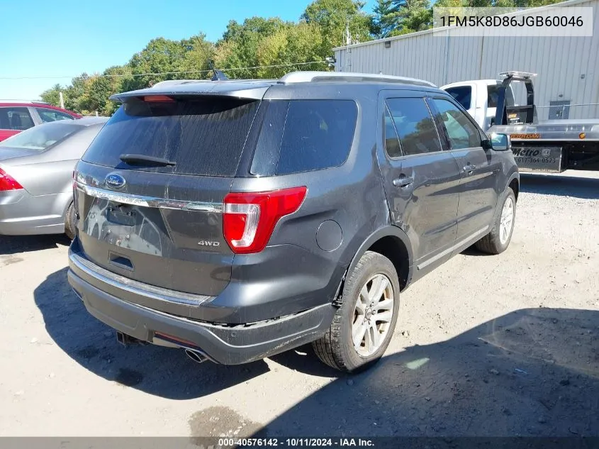 2018 Ford Explorer Xlt VIN: 1FM5K8D86JGB60046 Lot: 40576142