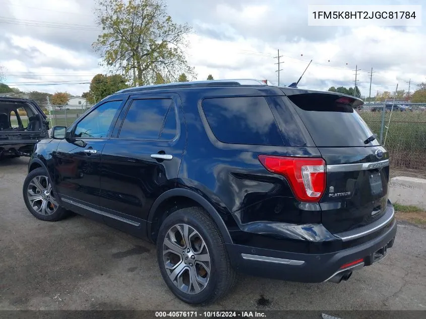 2018 Ford Explorer Platinum VIN: 1FM5K8HT2JGC81784 Lot: 40576171