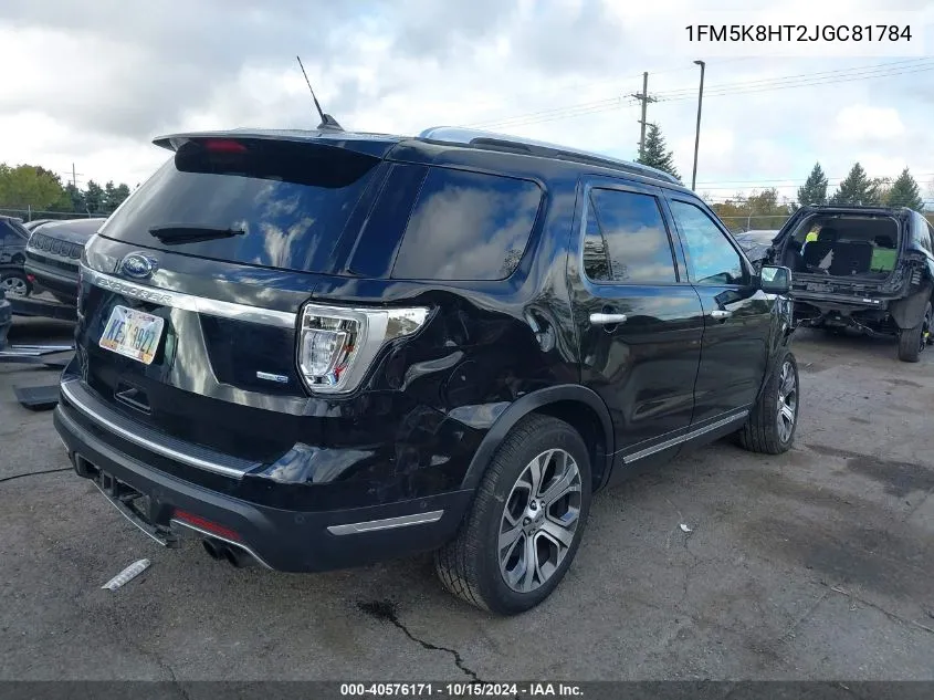 2018 Ford Explorer Platinum VIN: 1FM5K8HT2JGC81784 Lot: 40576171