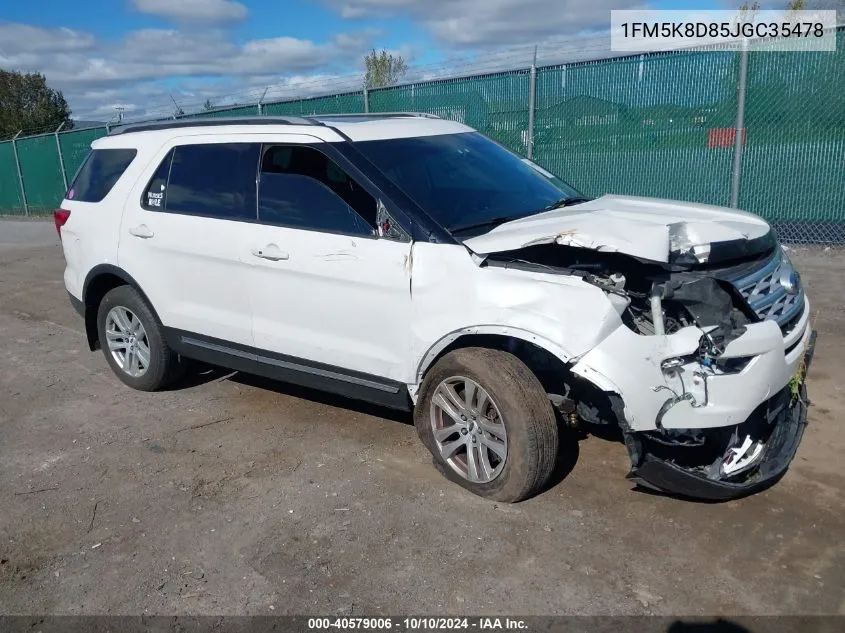 2018 Ford Explorer Xlt VIN: 1FM5K8D85JGC35478 Lot: 40579006