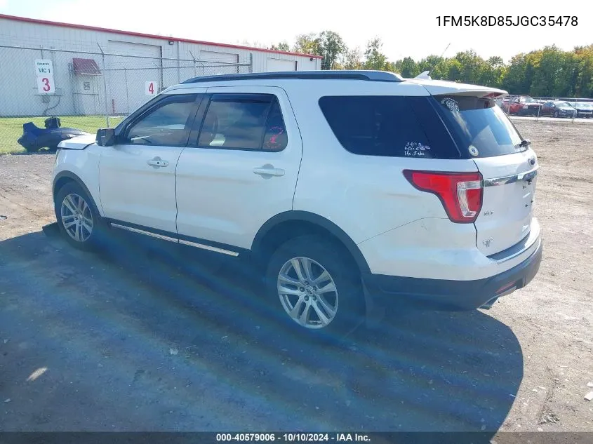 1FM5K8D85JGC35478 2018 Ford Explorer Xlt